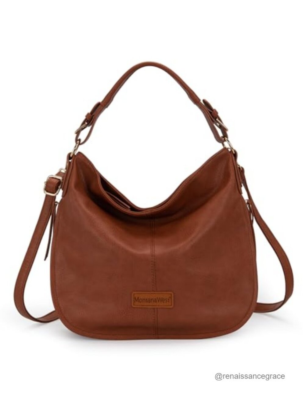 Vegan Leather Hobo Shoulder Bag Crossbody Tote